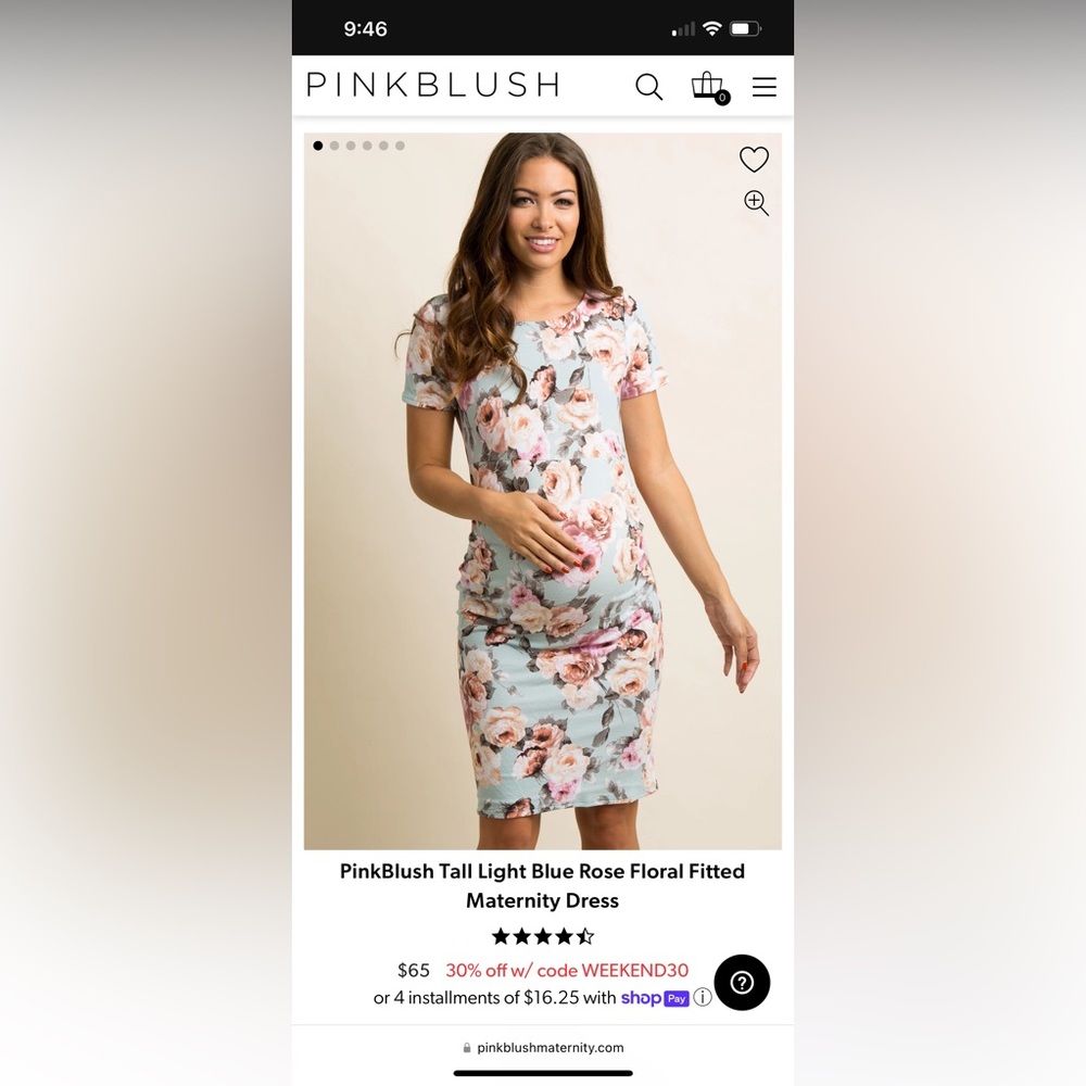 Pink blush maternity dress